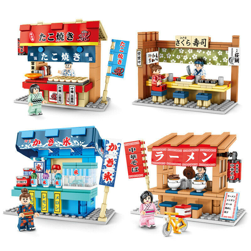 4boxes/set Kids Building Toys Blocks Girls Puzzle Snack Bar Sembo 601065-601068