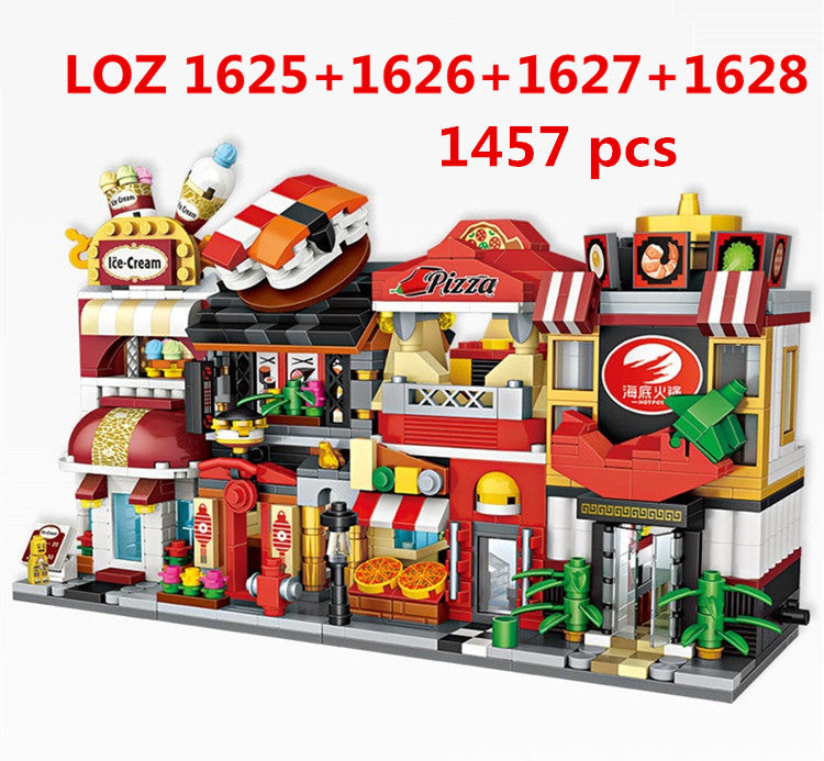 4pcs/set LOZ mini Street Blocks Kids Building Toys Girls Boys Puzzle Teens Gift