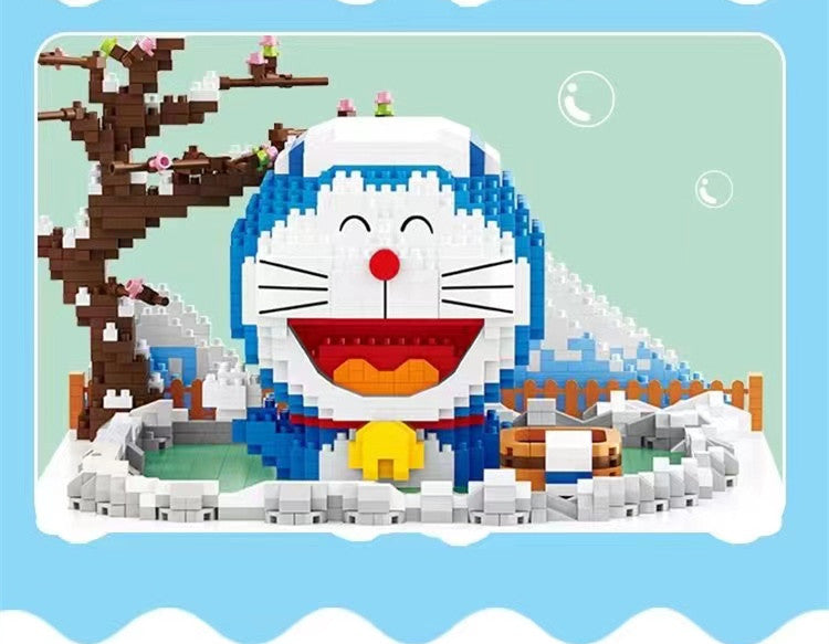 BALODY mini Blocks Kids Building Blocks Toys Doraemon Enjoy a Hot Spring DIY Puzzle Girls Holiday Gift Home Decor 16274