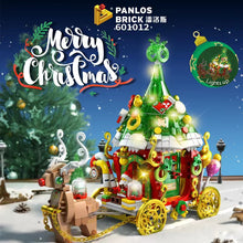 Load image into Gallery viewer, Panlos Blocks Kids Building Bricks Toys Puzzle Girls Christmas Elk Cart Girls Boys Gift with Lighting 601012
