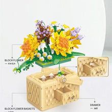 Load image into Gallery viewer, BALODY mini Blocks Kids Building Toys Rose Sunflower Basket of Flowers With Lighting Girls Women Gift Home Decor 21071 21072
