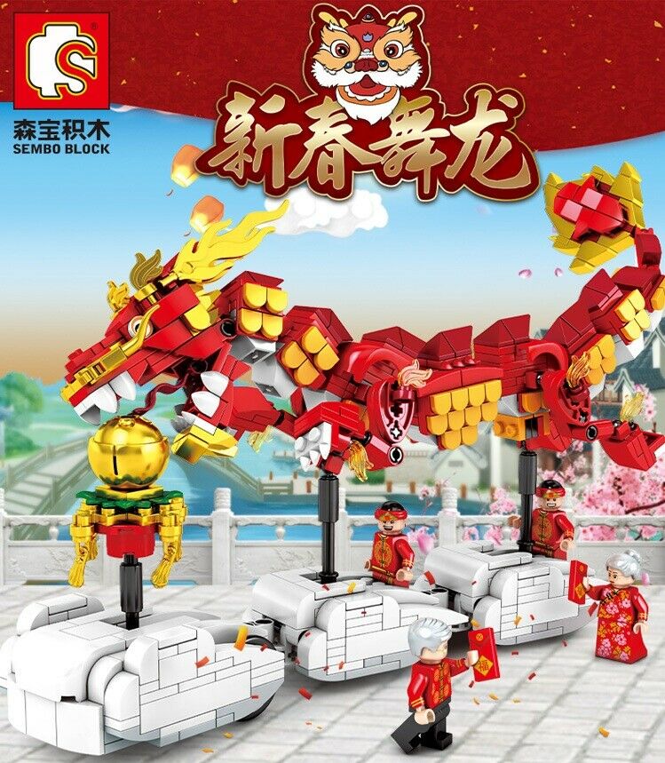 201015 Sembo Blocks Kids Teens Building Toys Puzzle Chinese Dragon Dance (no box)