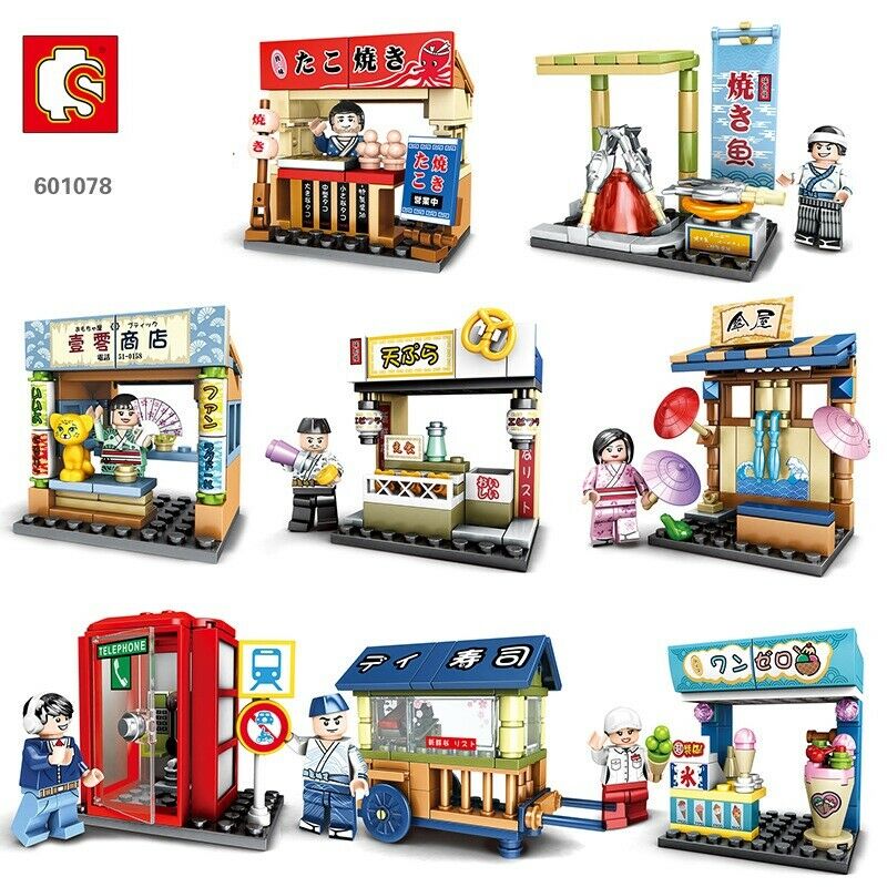 8pcs/set Sembo Blocks Kids Building Toys Blocks Puzzle Snack Bar Gift 601078 no box