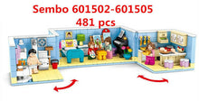 Load image into Gallery viewer, 4pcs/set Sembo 601502-601505 Kids Building Toys Girls Blocks 4in1 Room Puzzle Gift (no box)
