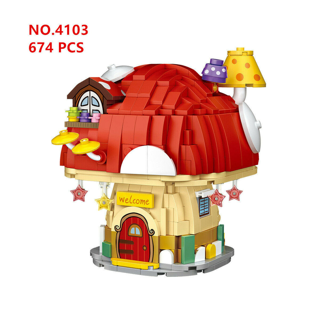 LOZ MINI Blocks Mushroom Sunflower House Kids Building Toys Gril Puzzle 4103 4104