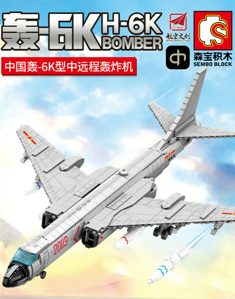 Sembo Block H-6K Chinese Bomber Model Kids Building Toys Adult Puzzle Boys Gift 202135