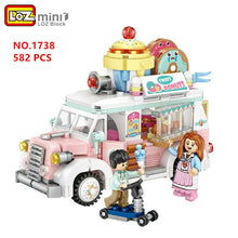 Load image into Gallery viewer, LOZ mini Blocks Kids Building Toys Grils Puzzle Fast Food Cart 1737-1740
