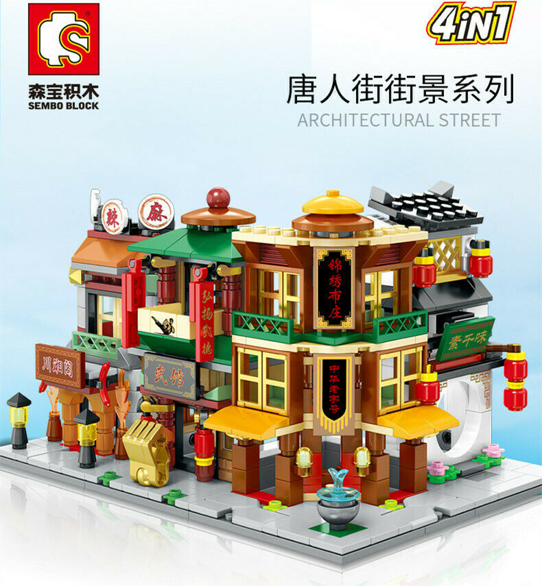 4pcs/set Sembo Blocks Kids Building Toys Girls Boys Puzzle Chinese Style 6096-6099