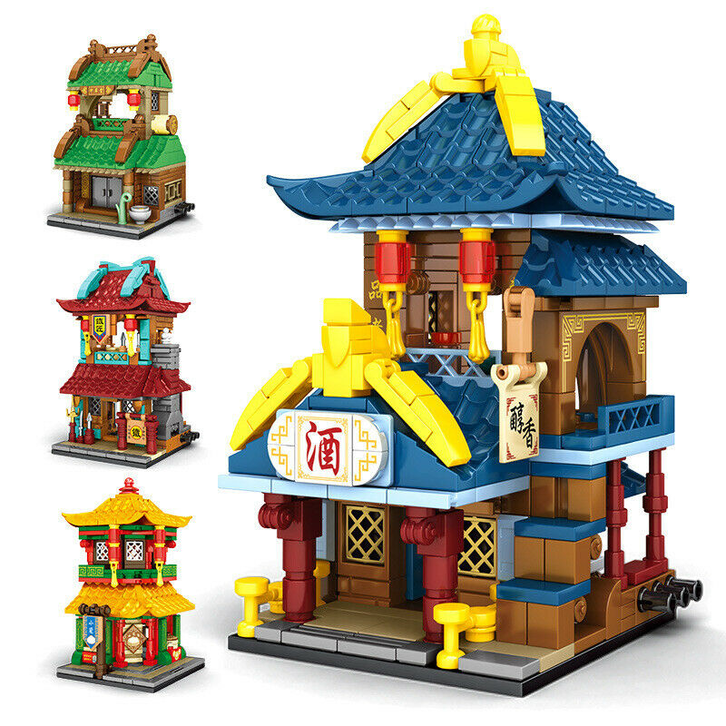 4pcs/set Sembo Blocks Kids Building Toys Puzzle Chinese House Style Gift 601033-601036 (no box)