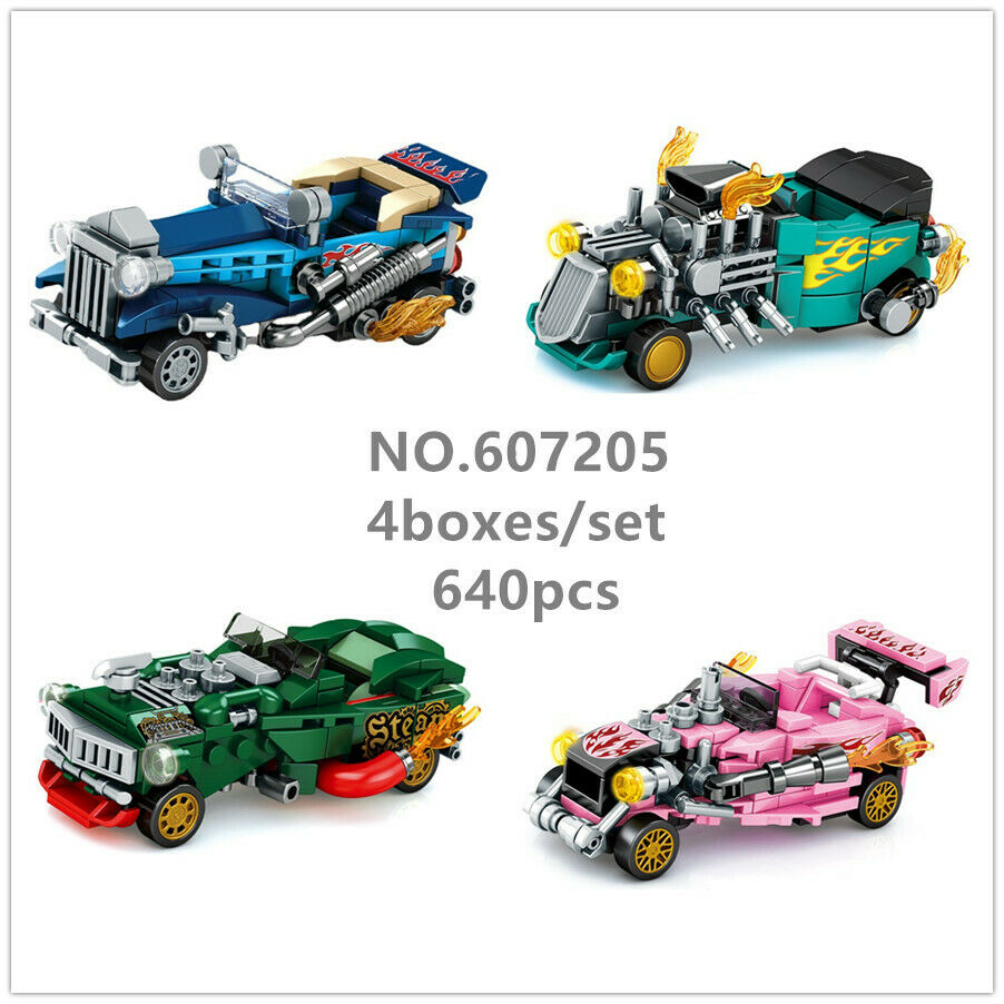 4pcs/set Sembo Blocks Kids Building Toys Boys Blocks Car Model Puzzle Gift 607205 (no box)