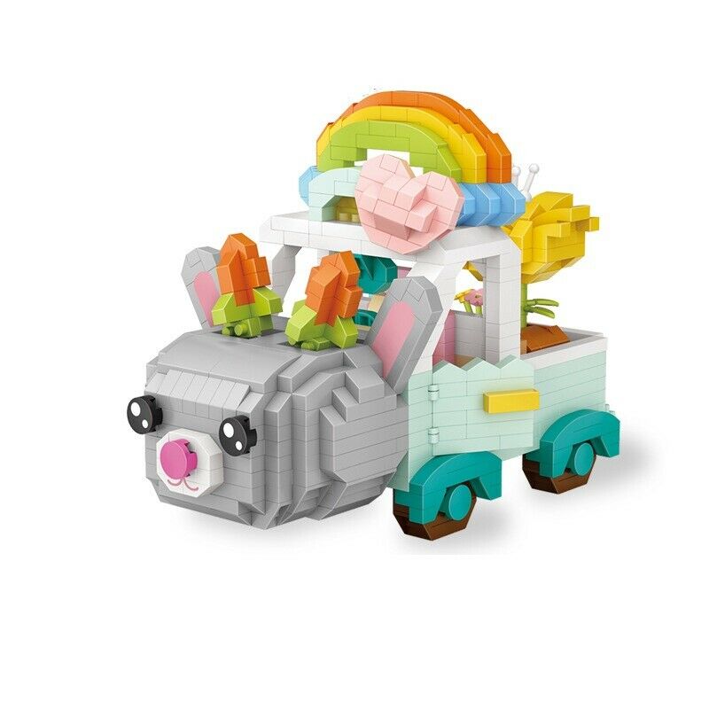 LOZ 9269 MINI Blocks Kids Building Bricks Toys Girls Rabbit Truck Adult Puzzle
