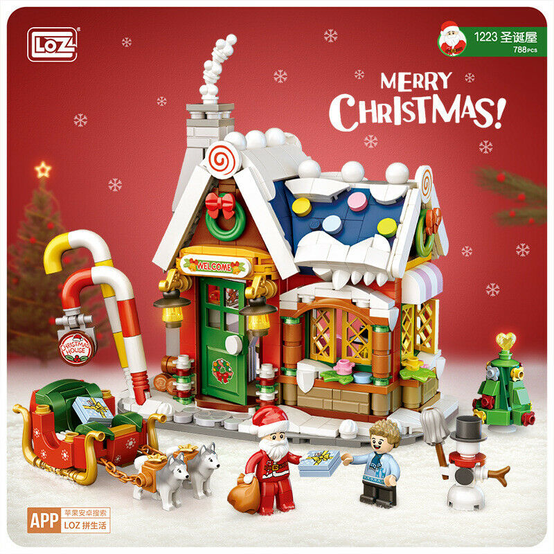 LOZ 1223 mini Blocks Kids Building Toys DIY Puzzle Christmas House Gift