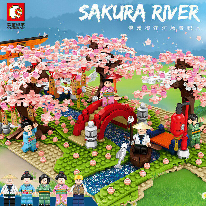 Sembo 601147 Kids Building Toys Blocks Girls Puzzle Sakura river no box