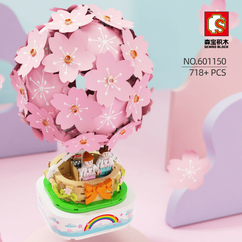 601150 Sembo Kids Building Toys Blocks Girls Puzzle Sakura Music Box Gift with original box