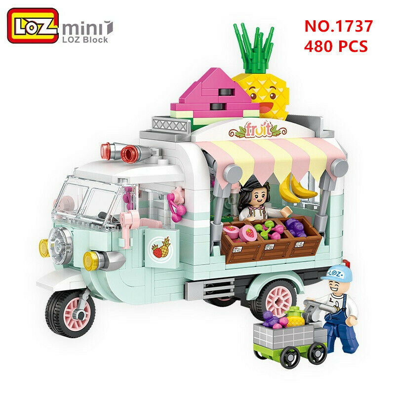 LOZ mini Blocks Kids Building Toys Grils Puzzle Fast Food Cart 1737-1740