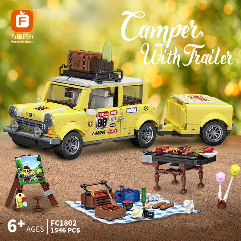 FC1802 Building Blocks Kids Building Bricks Toys Travel Truck Puzzle gift no box