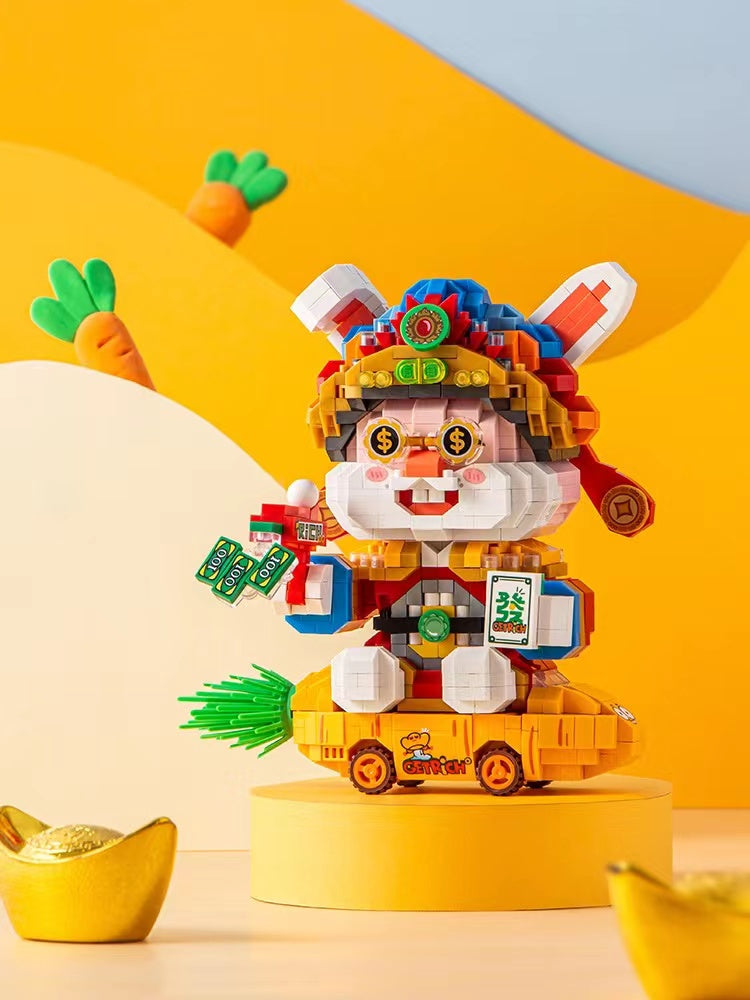 LOZ MINI Blocks Kids Building Toys DIY Bricks Fortune Rabbit New Year Gift Home Decor Puzzle 8138