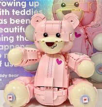 Load image into Gallery viewer, JAKI Blocks Kids Building Toys DIY Bricks Pink Bear Girls Gift Holiday Birthday Home Decor 8133
