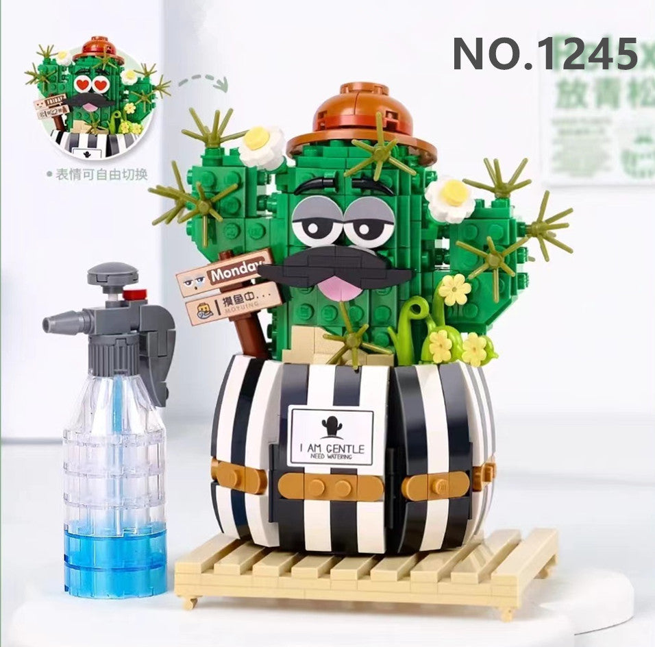 1245 1246 LOZ mini Blocks Kids Building Toys DIY Bricks Puzzle Girls Gift Cactus Flowers Potted Plants Home Decor