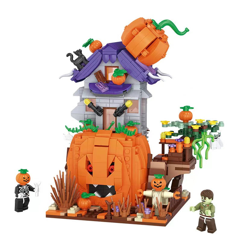 1249 LOZ mini Blocks Kids Building Bricks Boys Toys Halloween Pumpkin House Puzzle Girls Holiday Gift