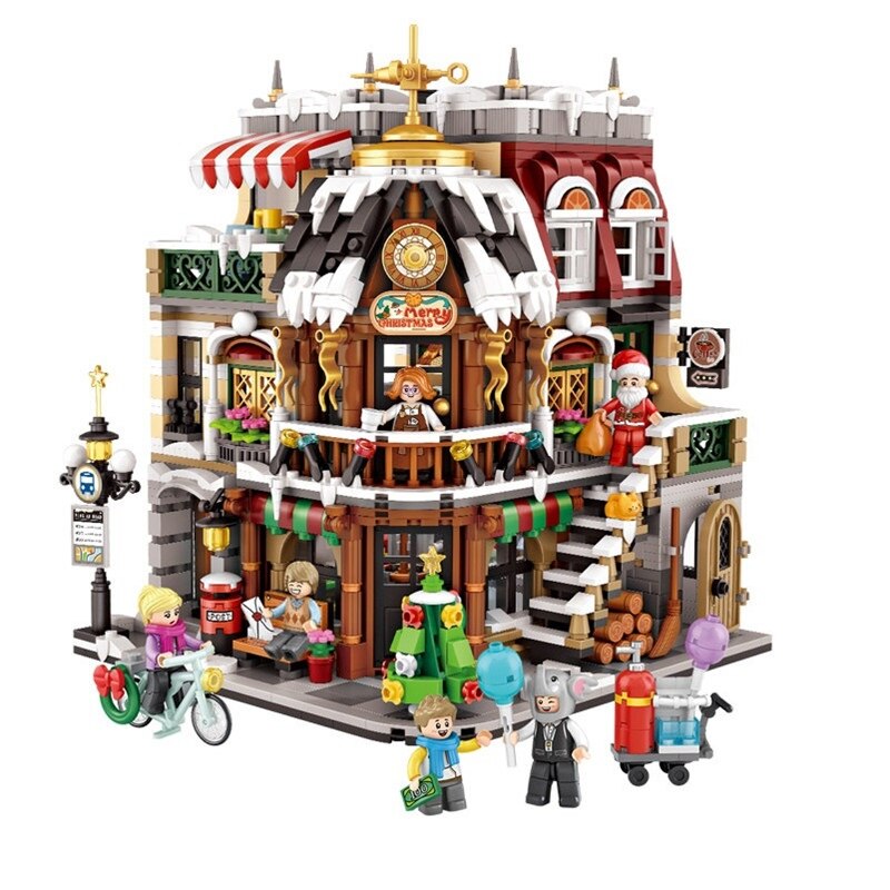 1054 LOZ mini Blocks Kids Building Bricks Boys Toys Puzzle Christmas Coffee House Girls Holiday Gift  2056pcs