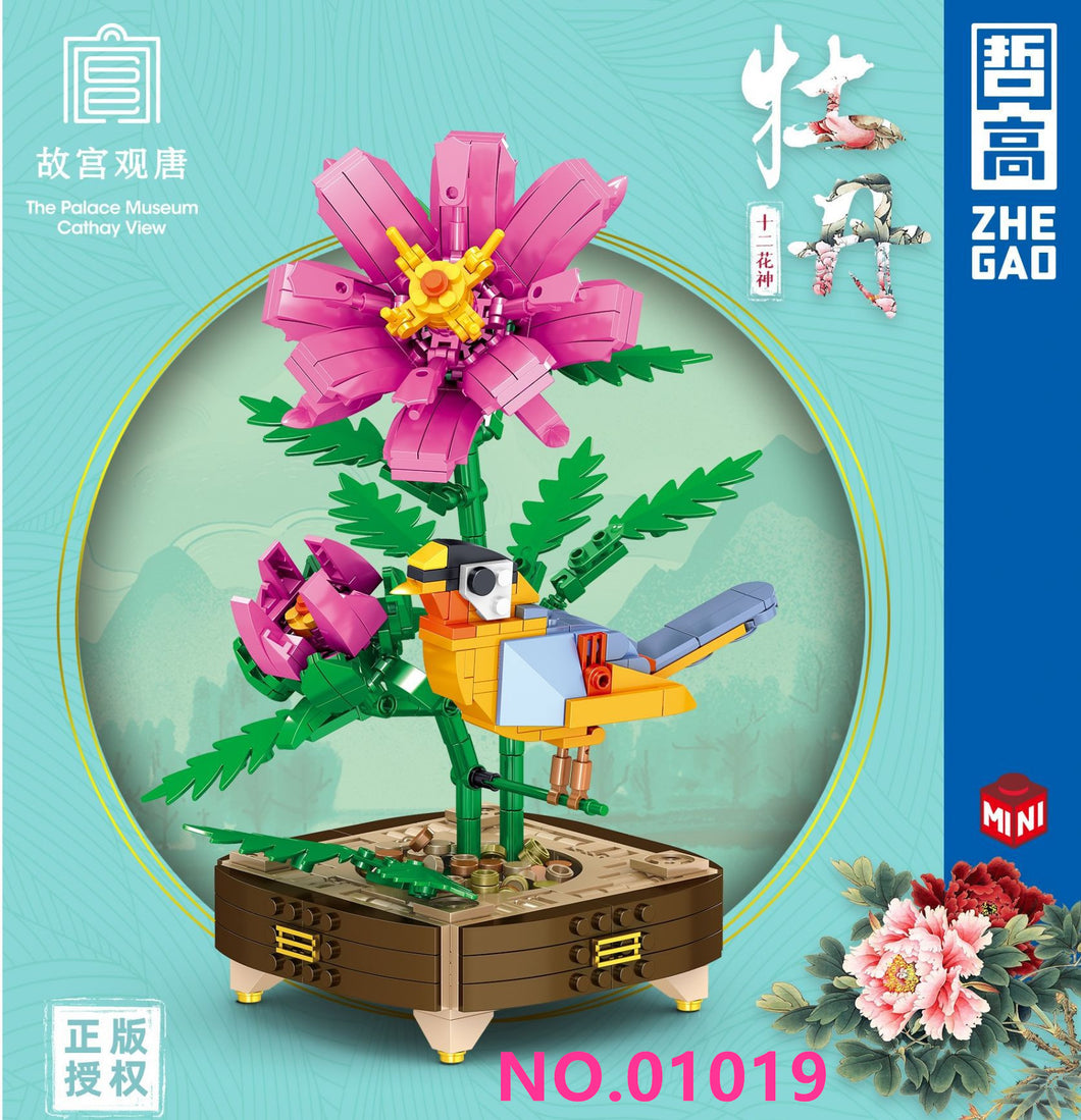 ZG 01019 01020 01021 01022 01023 01024 mini Blocks Kids Building Toys DIY Bricks Girls Gift  Flowers Potted Plant Puzzle Home Decor