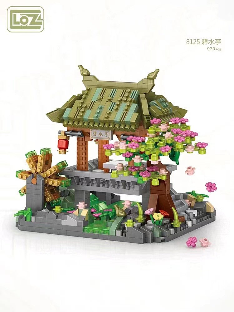 LOZ MINI Blocks Kids Building Toy Bricks Chinese Ancient Architecture Kiosk Home Decor 8125
