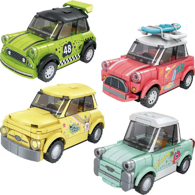 4pcs/set Sembo Blocks Kids Building Toys DIY Bricks Cute Car Model Puzzle Boys Girls Gift 607305-607308