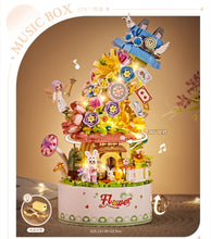 Load image into Gallery viewer, 1953 1954 1957 LOZ mini Blocks Kids Building Bricks Toys Flowers Puzzle with Lighting Music Box Girls Women Holiday Gift Christmas Presents Home Decor
