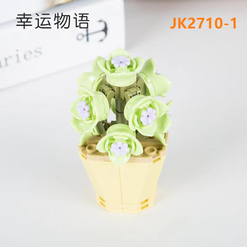 JAKI Blocks Kids Building Toys Bricks Girls Flowers Potted Plant Puzzle Home Decor Womens Gift JK2710