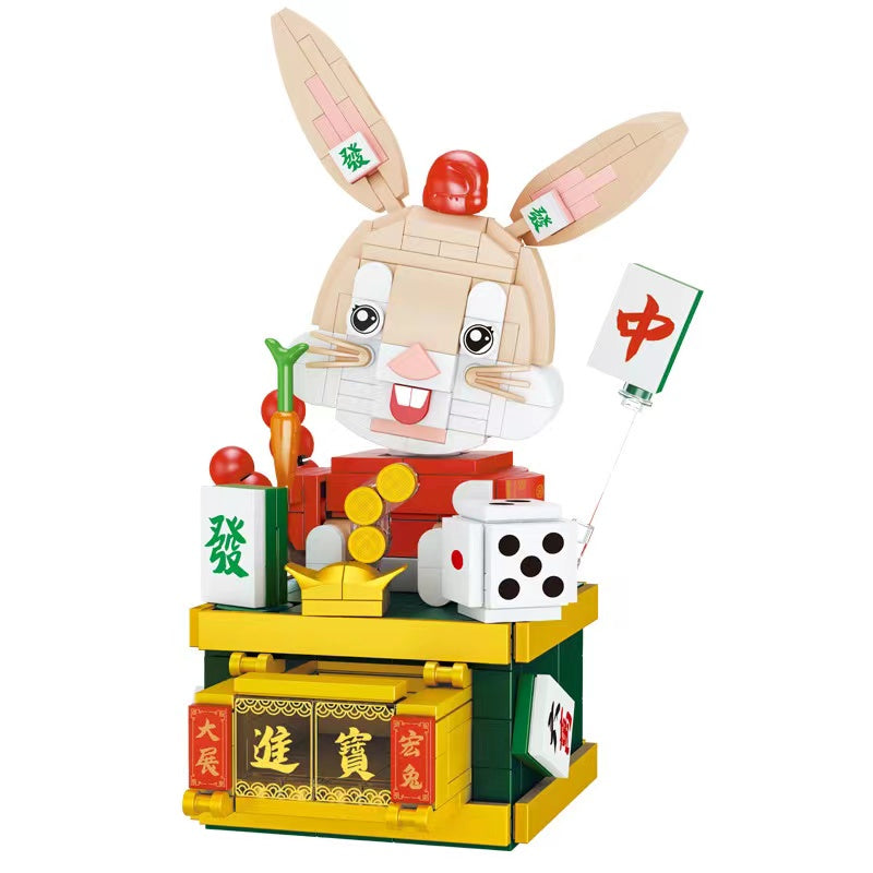 FC8119 Kids Building Blocks Toys Rabbit Animal Puzzle New Year Gift