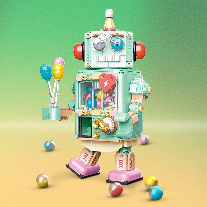 JAKI Blocks Kids Building Toys DIY Bricks Gashapon Machine Robot Board Family Party Games Girls Boys Gift Holiday Birthday 8218 8219
