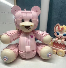 Load image into Gallery viewer, JAKI Blocks Kids Building Toys DIY Bricks Pink Bear Girls Gift Holiday Birthday Home Decor 8133

